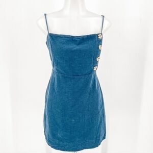 Urban Outfitters Dark Blue Mini Dress with Button Accents